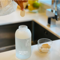 Dissolvable hand wash tablets, Just add water foamy hand wash, Five trees hand wash , Refill hand wash tablets, Hand soap tablets, eco friendly hand soap , Eco must haves, how to reduce plastic waste, how to reduce landfill, products that save money and the planet , hand wash for dry hands, hand wash free from parabens and alcohol, reduce reuse recycle